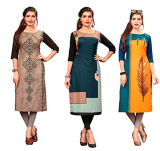 New Ethnic 4 You Women’s American Crepe Straight Kurta (Combo Pack Of 3) For Rs. 549 @ 45 %